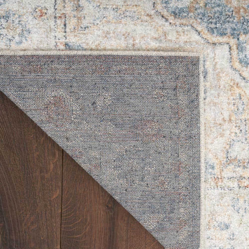 Nourison Astra Machine Washable Vintage Medallion Indoor Rug Denim Multi 4' x 6'