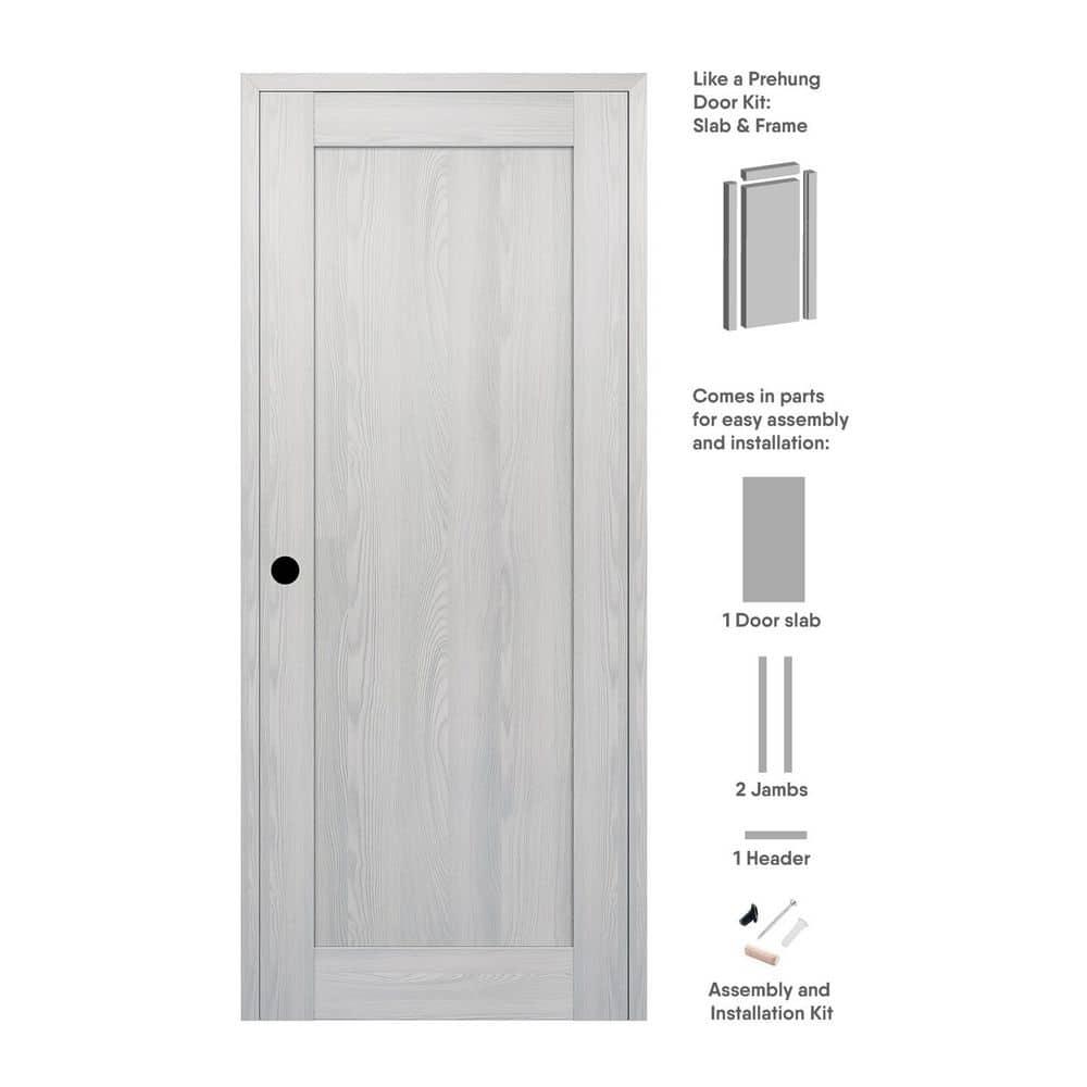 Belldinni 1 Panel Shaker DIY-Friendly Solid Manufactured Wood Paneled Prefinished Standard Interior Door
