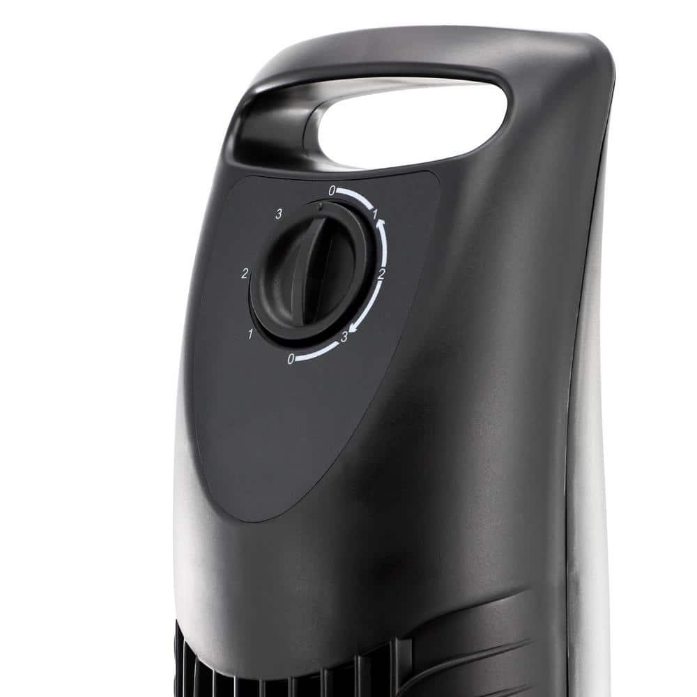 Air Monster 30 Inch 3 Speed Oscillating Tower Fan in Black