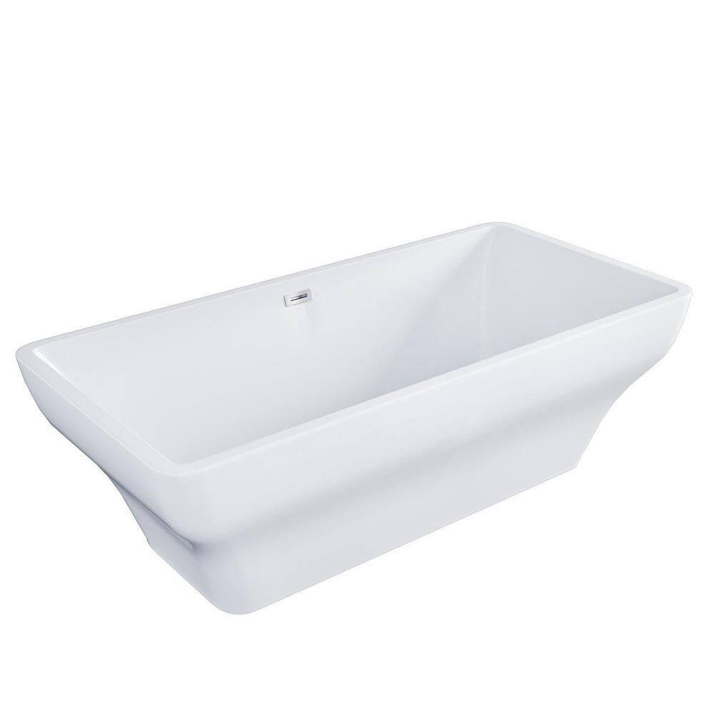 Eviva 59'' x 29'' Freestanding Soaking Acrylic Bathtub EVTB1015-60WH