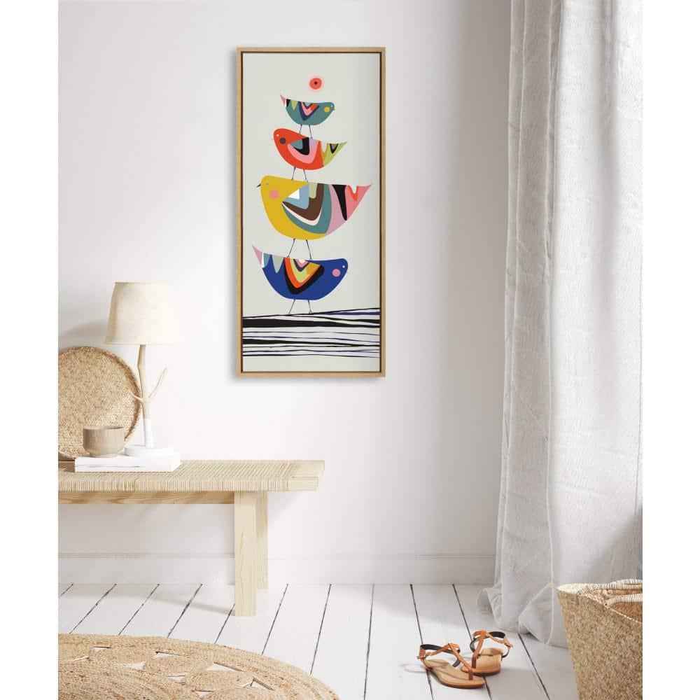 Kate and Laurel Sylvie The Family Tree Framed Canvas by Rachel Lee of My Dream Wall, 18x40, Natural