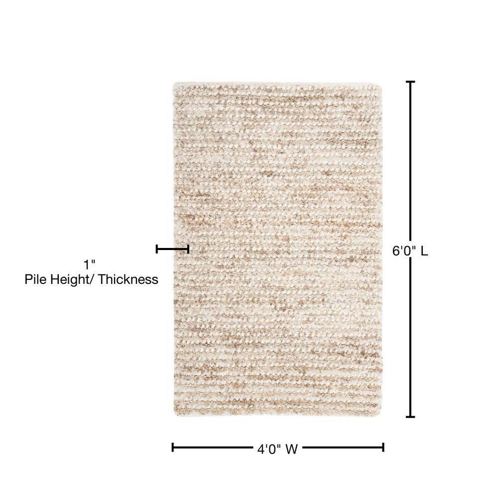 Classic Shag SG640 Hand Woven Area Rug - White/Beige - 4'x6' - Safavieh.