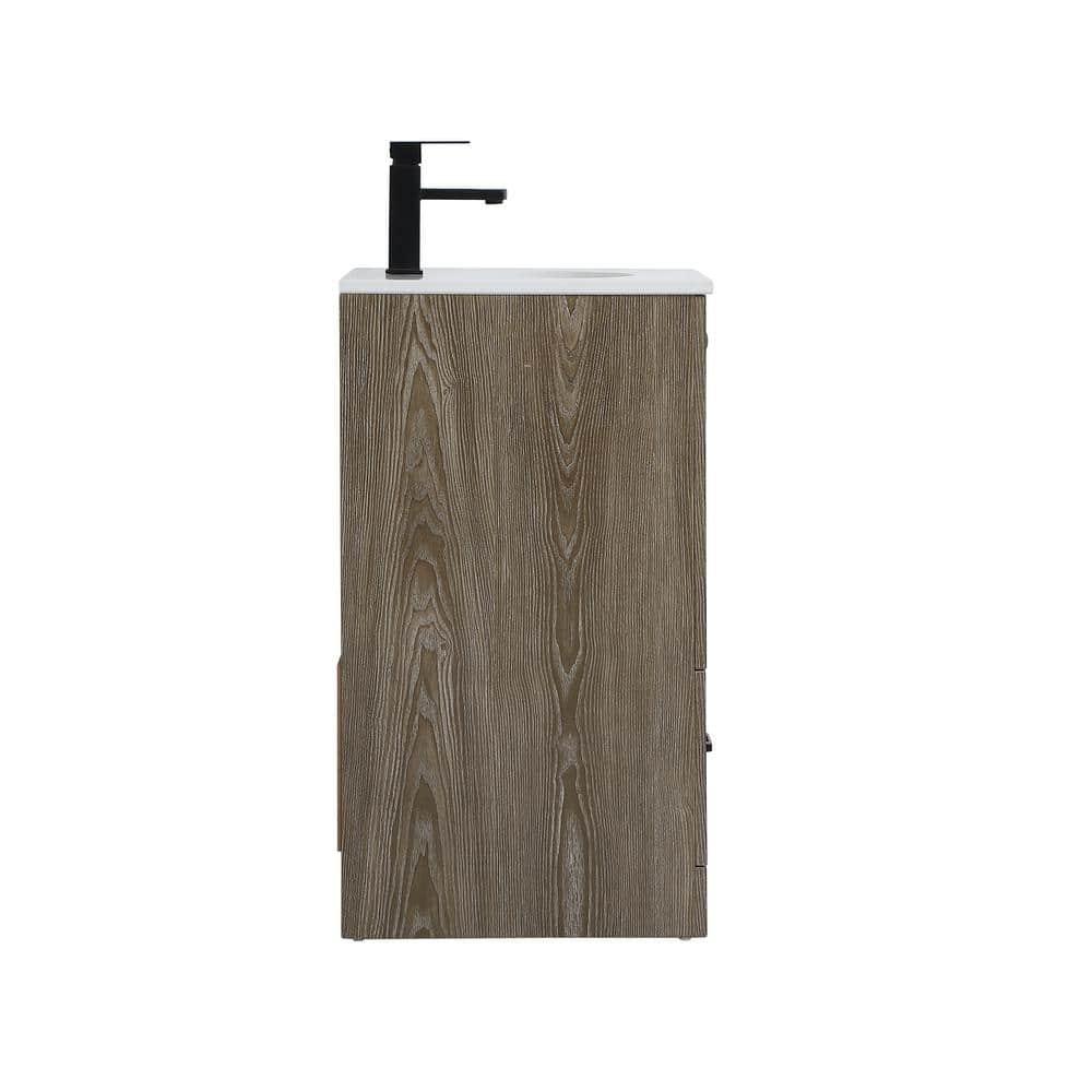18 in. Single Bathroom Vanity, Weathered Oak