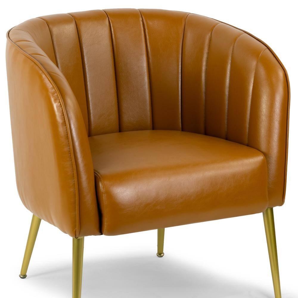 Gjylnaze Faux Leather Barrel Chair