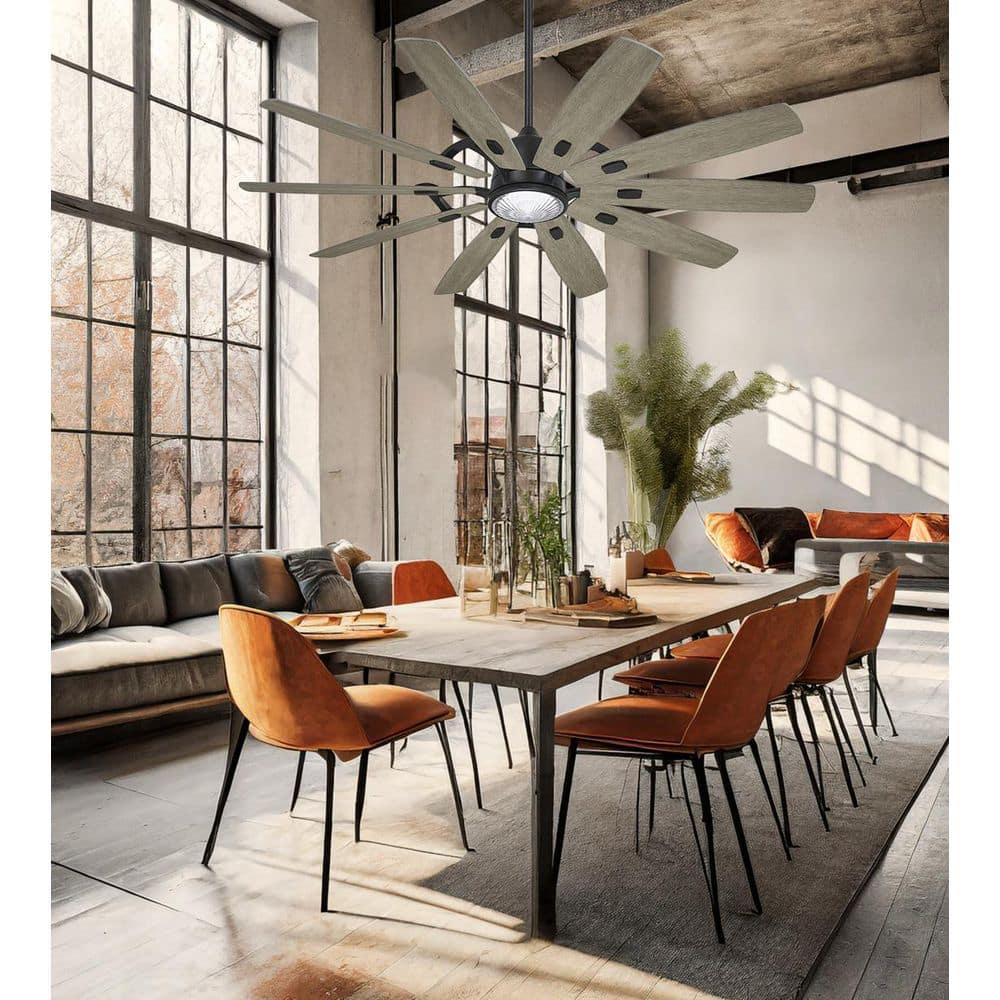 65" 10 - Blade LED Standard Ceiling Fan with Remote Control and Light Kit Included