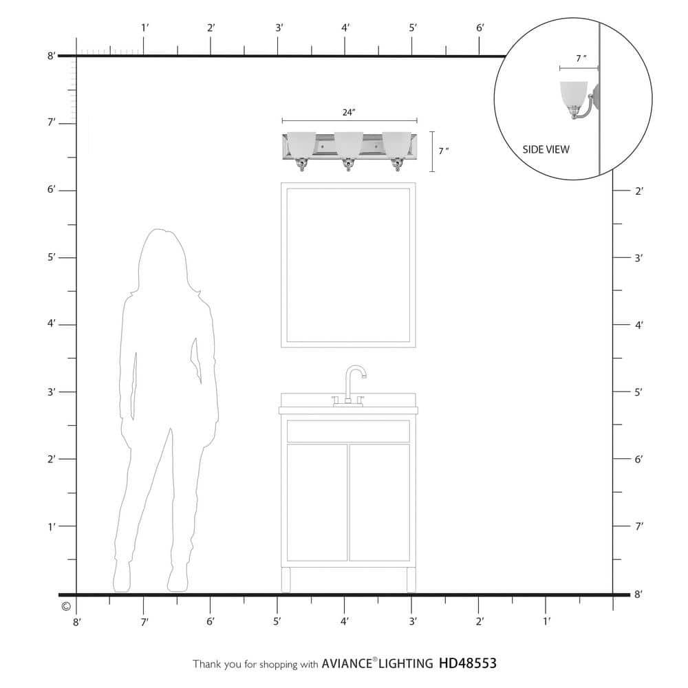 Livex Lighting Springfield 3 - Light Vanity in  Polished Brass