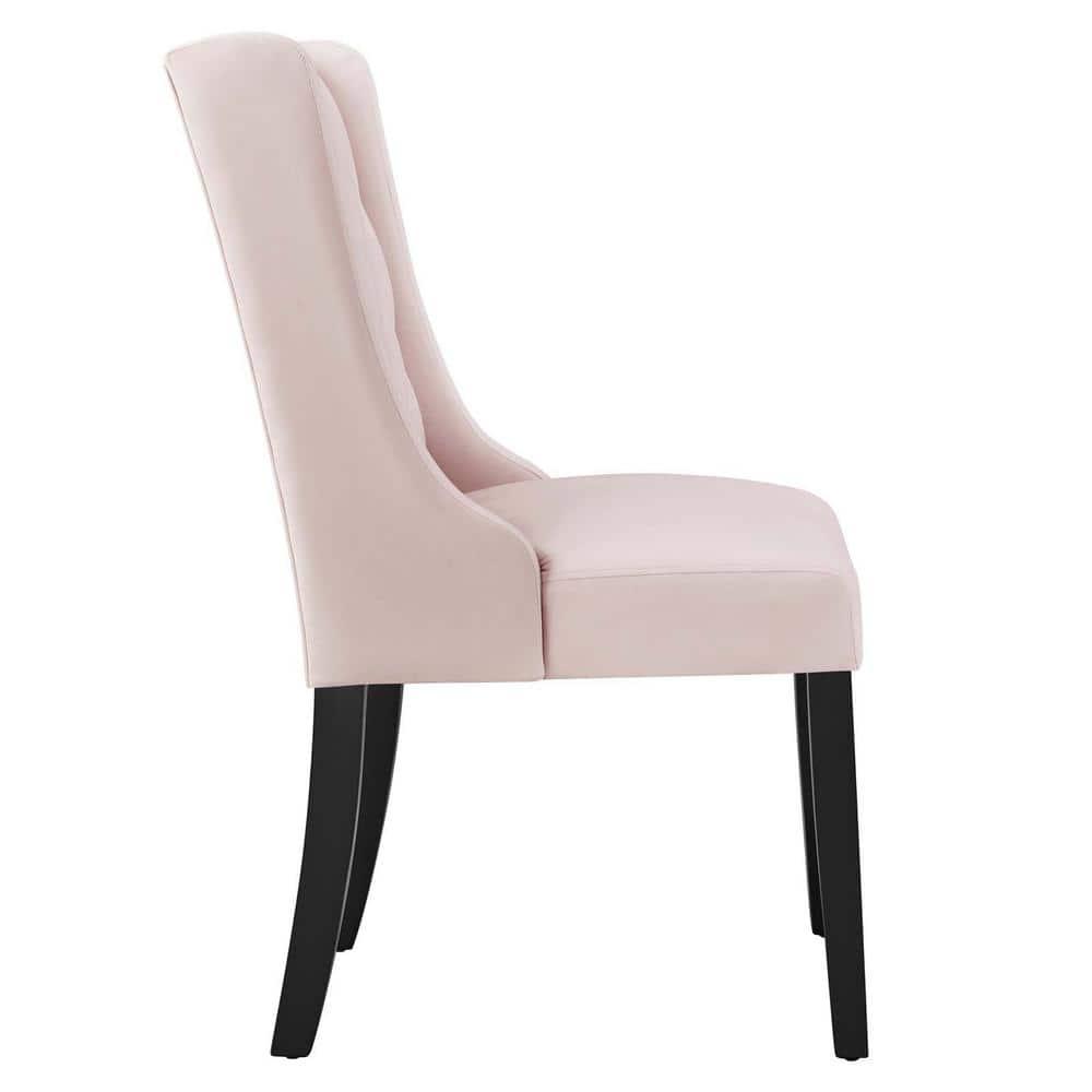 Set of 2 Baronet Performance Velvet Dining Chairs Pink - Modway: Rubberwood Frame, Upholstered, Spot Clean