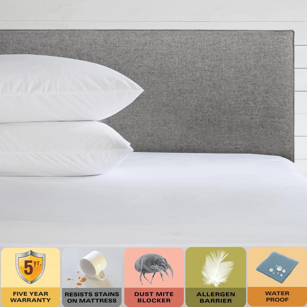 All-in-One Bed Bug Blocker Water Resistant Zippered Pillow Protector, Standard/Queen, 2 Pack