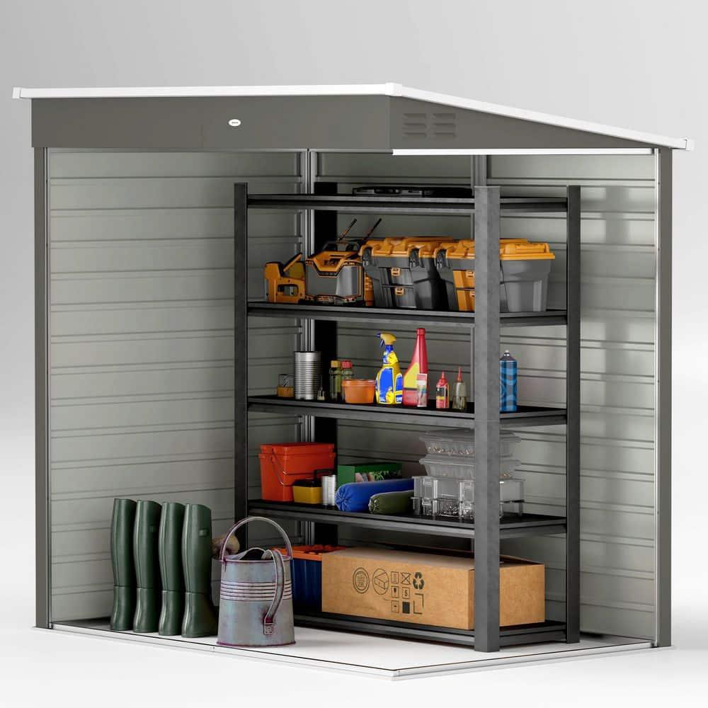 Outsunny 6' x 4' Outdoor Storage Shed, Metal Garden Shed with Lockable Door and Gloves, Tool Shed for Backyard Garden Patio Lawn | Wayfair
