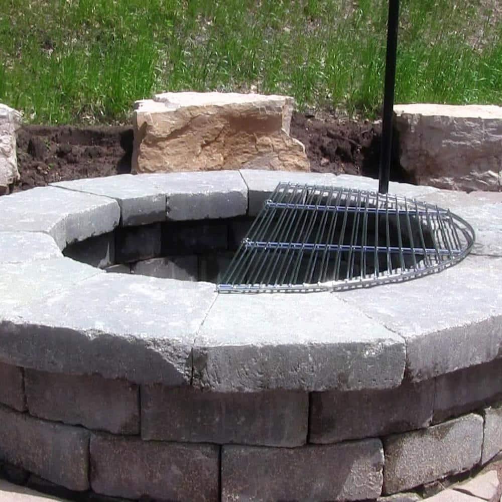 Sunnydaze Outdoor Camping Portable Heavy-Duty, Foldable Chrome-Plated Fire Pit Cooking Grill Grate - 36"