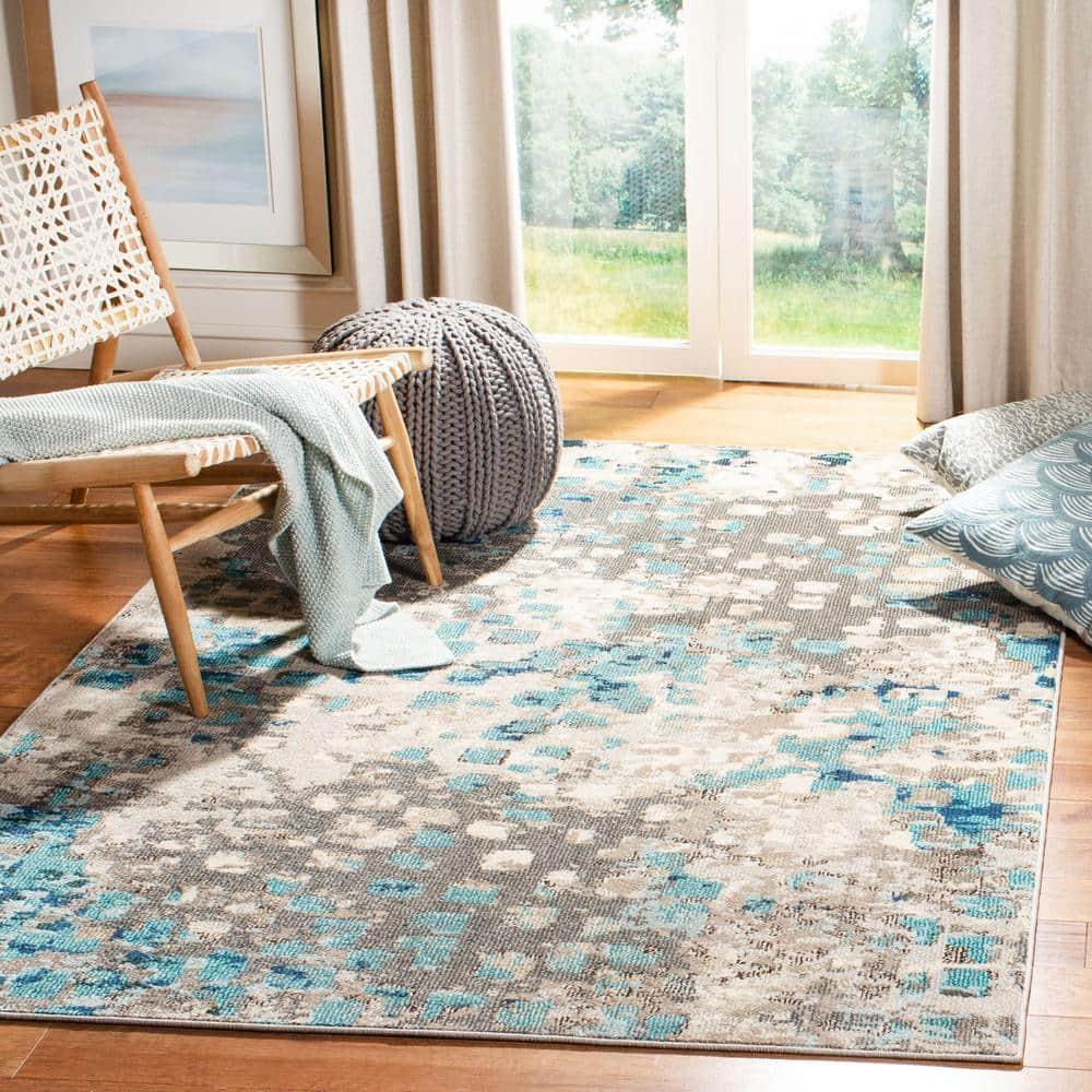 Madison MAD425 Power Loomed Indoor Accent Rug - Grey/Blue - 3'x3' - Safavieh