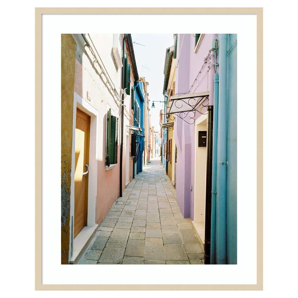 Amanti Art 33"x41" Colorful Alleyway by Justine Milton Wood Framed Wall Art Print