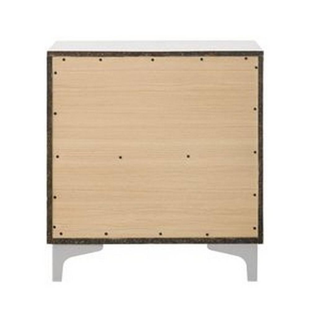 Gzxs Modern White Nightstand with 2 Storage Drawers, Wooden Small Bedside Table with Metal Handles and Legs, 22"L x 16"W x 23"H