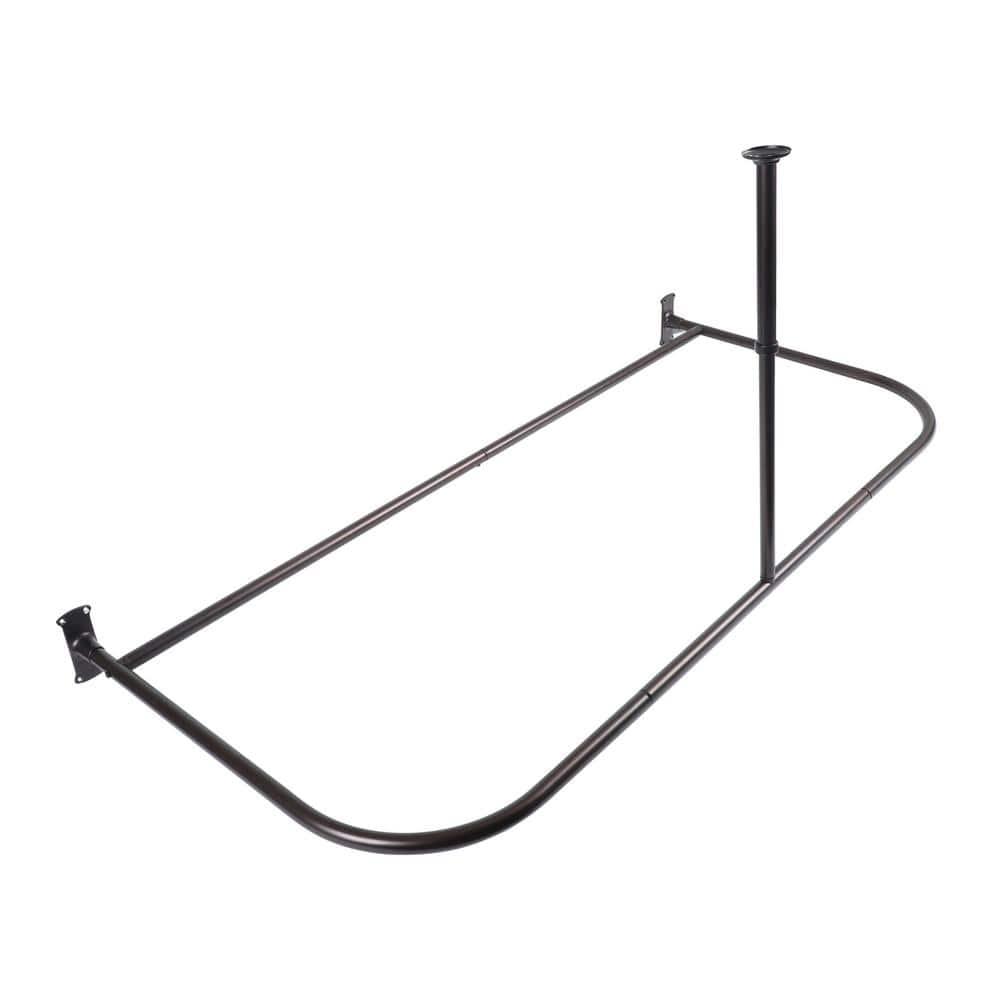 Utopia Alley Aluminum 61" D-Shape Fixed Shower Curtain Rod