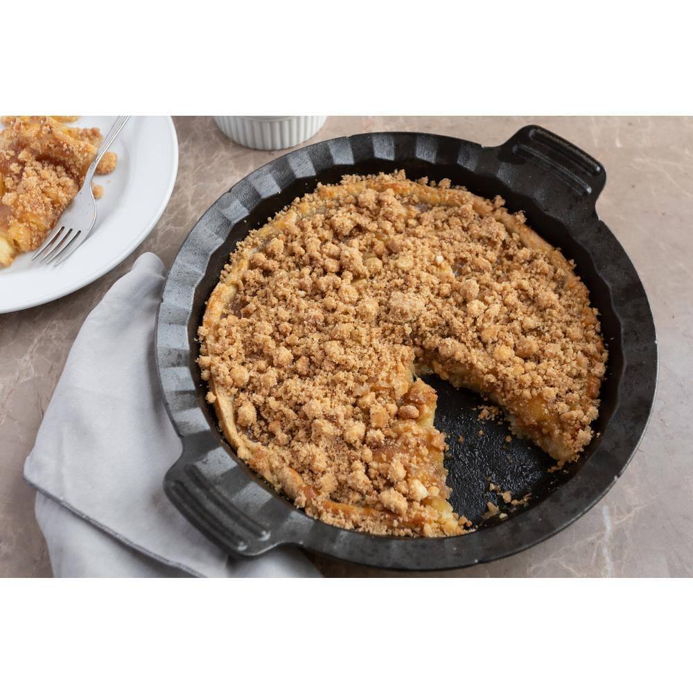 Outset Cast Iron Pie Pan For Oven, Stove, and Grill, 10"