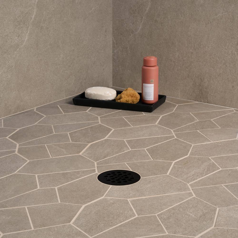 Monolith 11.81 In. X 19.68 In. Organic Pattern Matte Porcelain Mosaic Floor And Wall Tile (1.55 Sq. Ft. / Each)
