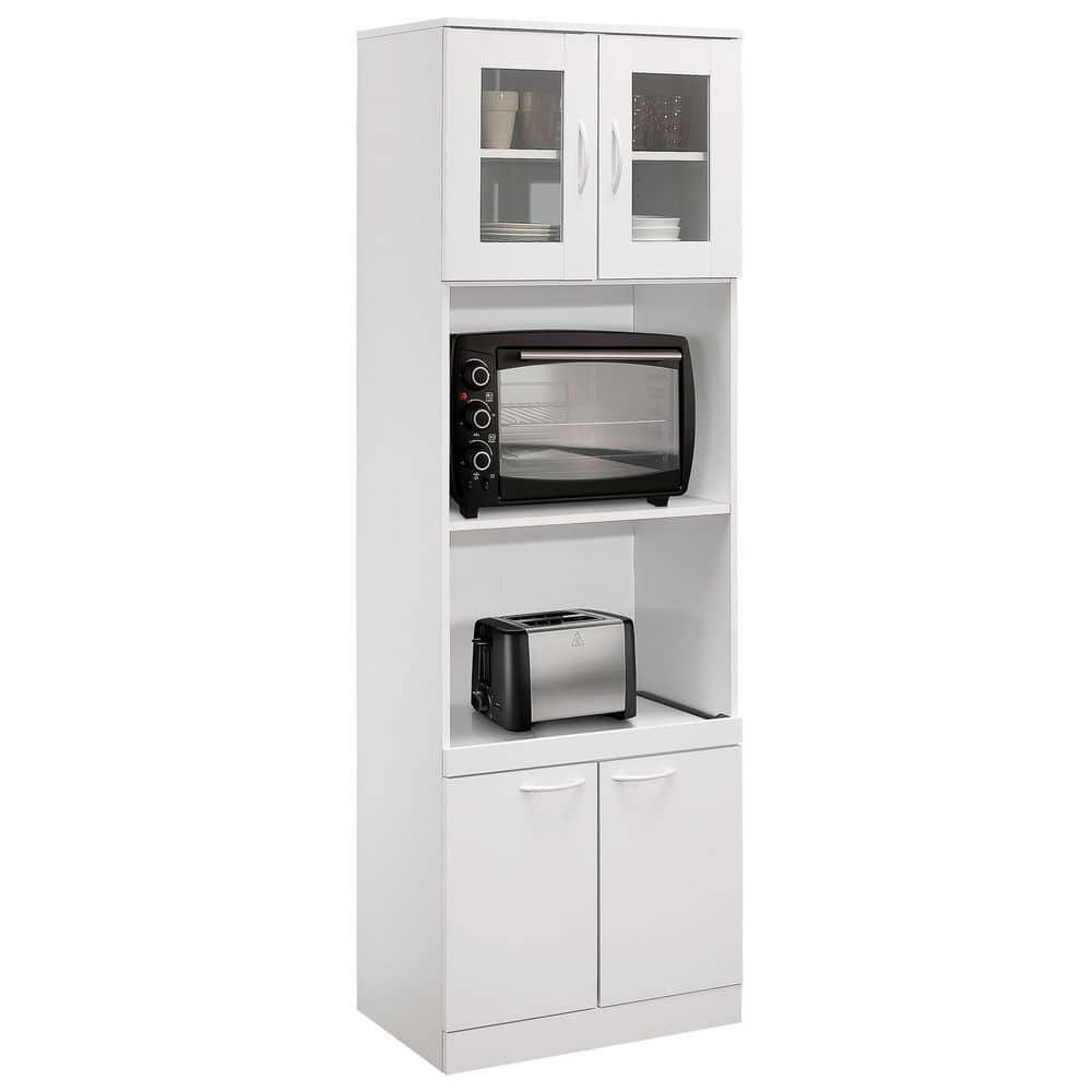 InRoom Designs Danbury Tall Kitchen Pantry, Microwave Storage Cabinet