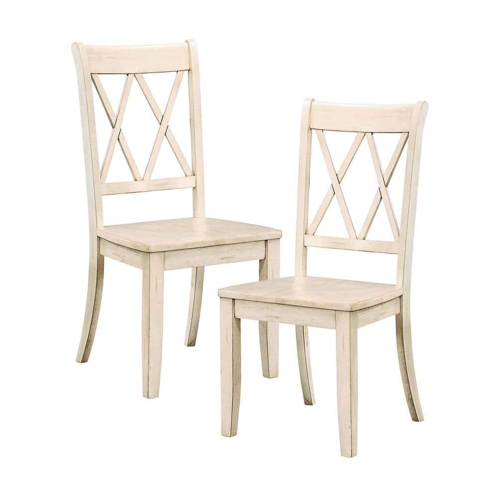 Lexicon Janina Contemporary Wood Dining Room Side Chair in White (Set of 2)