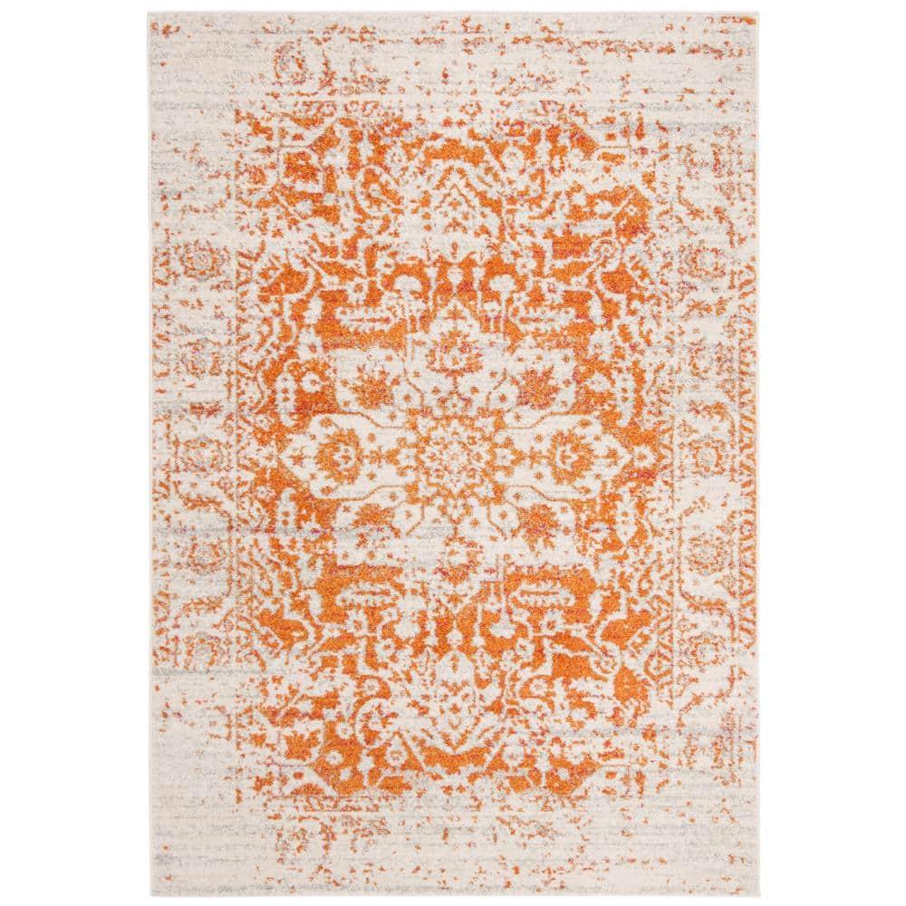 Madison MAD603 Power Loomed Indoor Area Rug - Orange/Ivory - 5'3"x7'6" - Safavieh