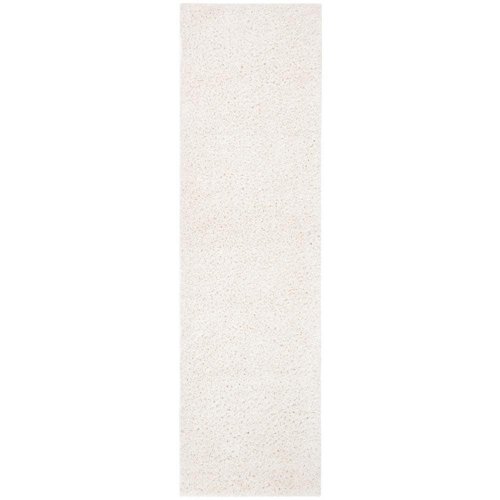 August Shag 900 AUG900 Power Loomed Indoor Runner Rug - Ivory - 2'3"x6' - Safavieh