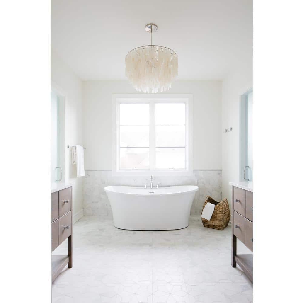 Breanne Studio 60" x 36" Freestanding Soaking Acrylic Bathtub