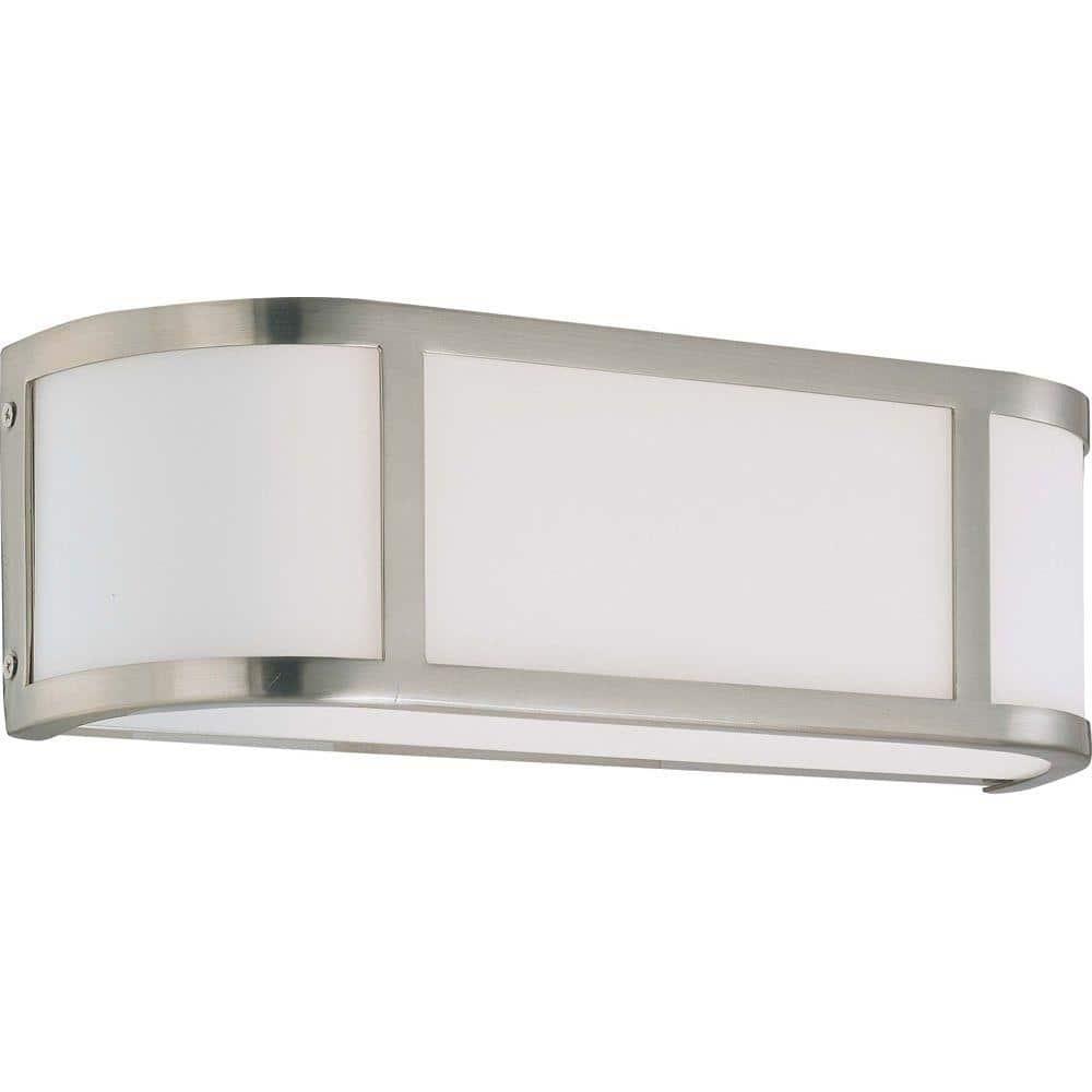 Nickel Rectangular 2-Light Wall Sconce for Bathroom