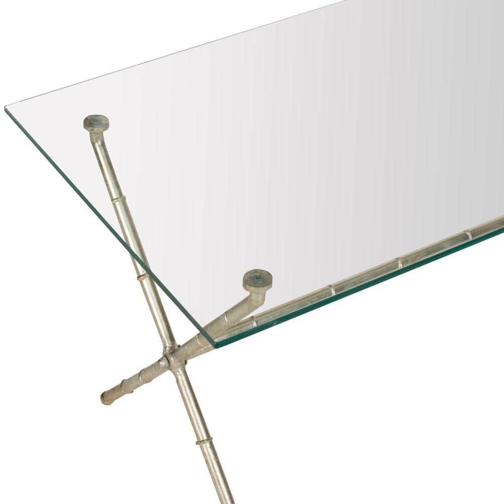 Brogen Coffee Table - Silver/Clear Glass - Safavieh