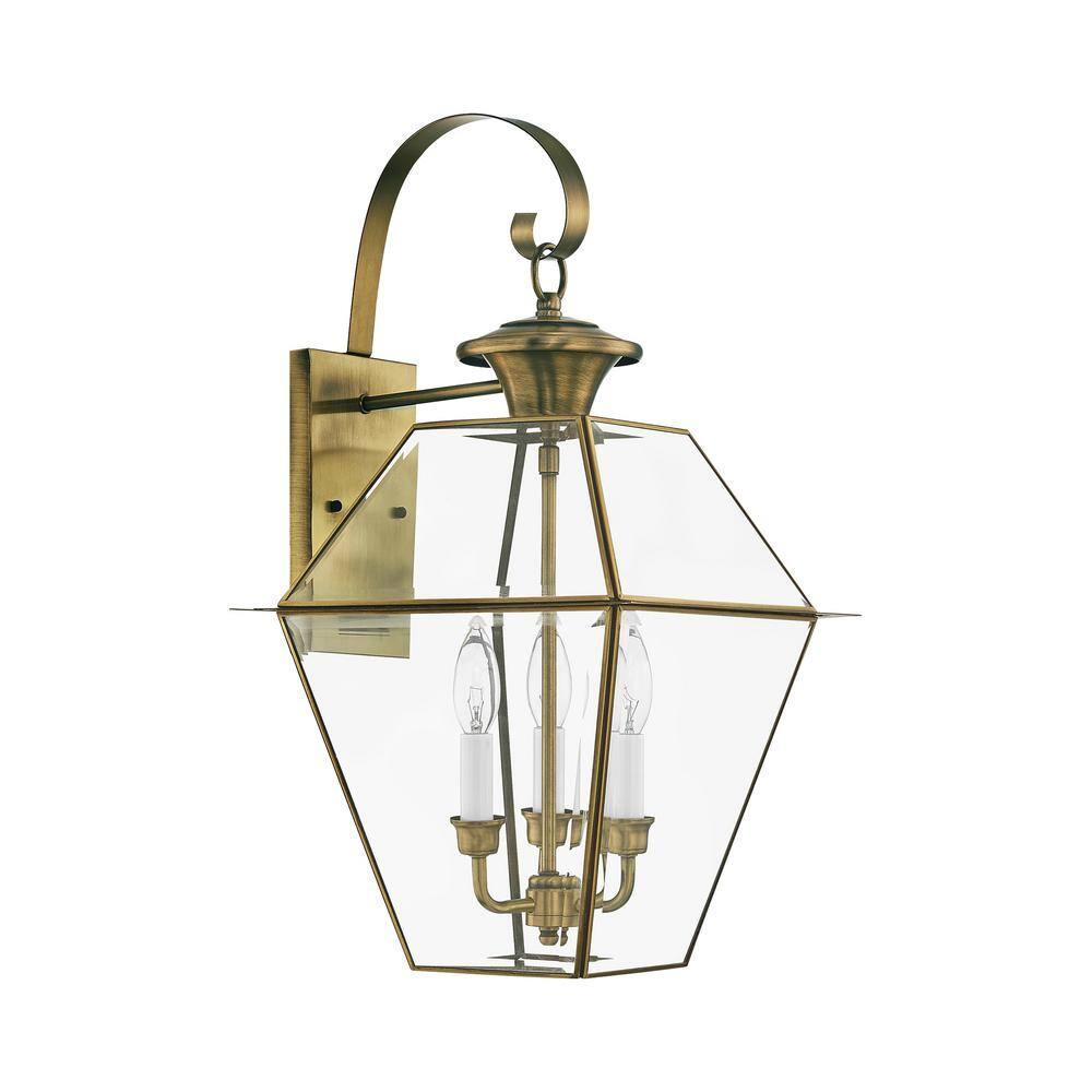 Livex Lighting Westover 3 - Light Wall Light in  Antique Brass