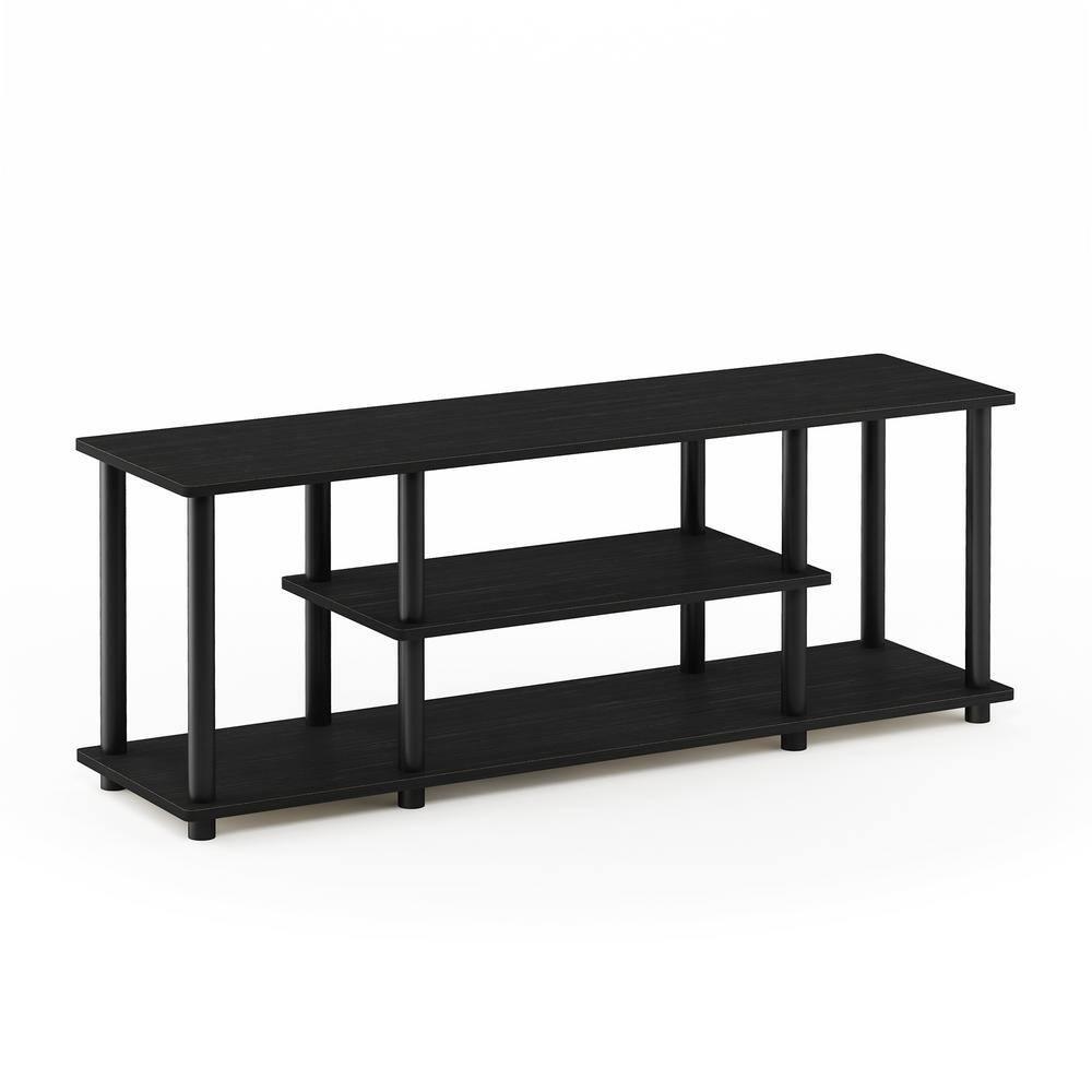 Furinno No Tools 3-Tier TV Stands for TV's up to 50" Entertainment Media Center Walnut/Black