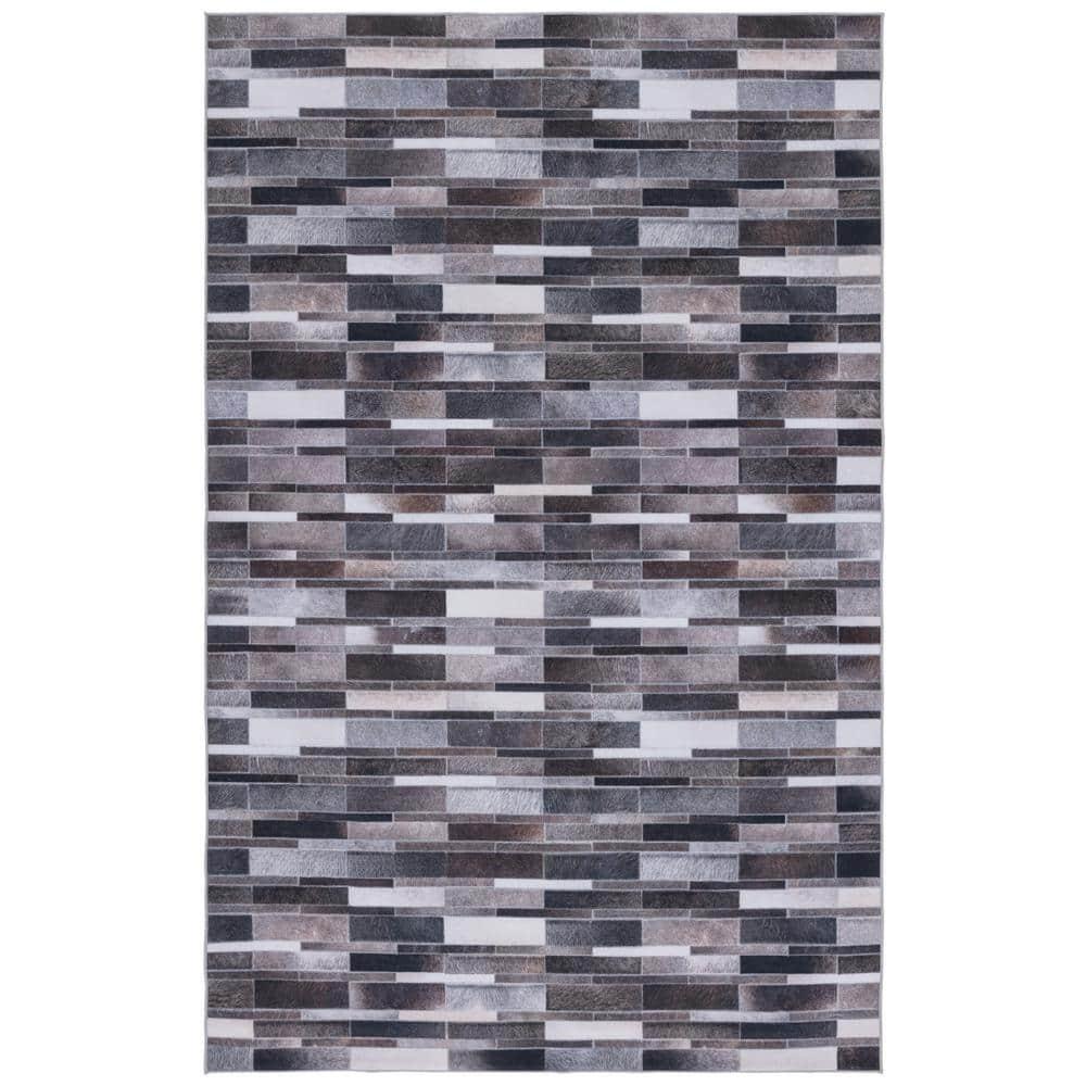 Faux Hide FAH542 Power Loomed Machine Washable Area Rug - Ivory/Grey - 3'x5' - Safavieh.