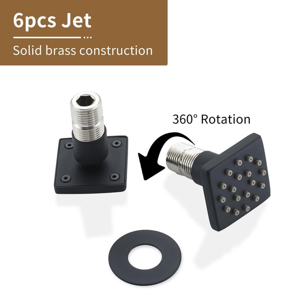 3 Functions 12 Inch Ceiling Mounted Thermostatic Shower System with 6 Body Jets