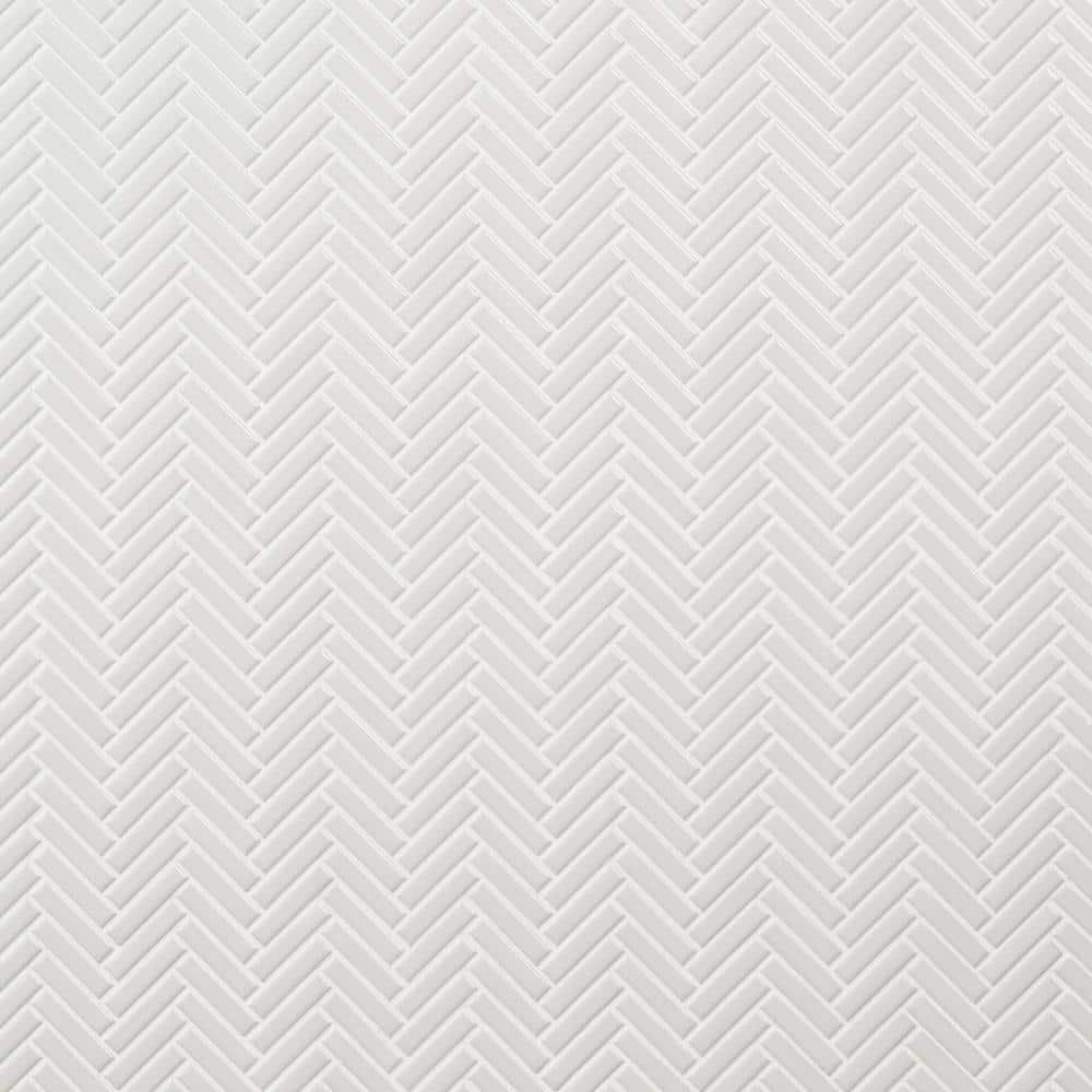 Monogram Herringbone 11.14 in. x 11.14 in. Glossy Porcelain Mosaic Floor And Wall Tile (0.86 Sq. Ft. / Each)