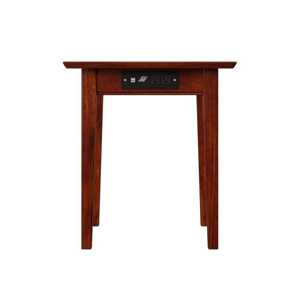 Shaker End Table with Charger, Walnut