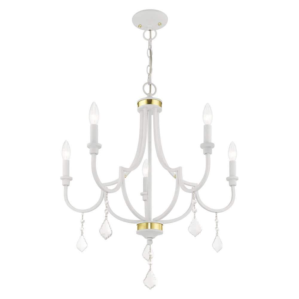 Livex Lighting Glendale 5 - Light Chandelier in  White