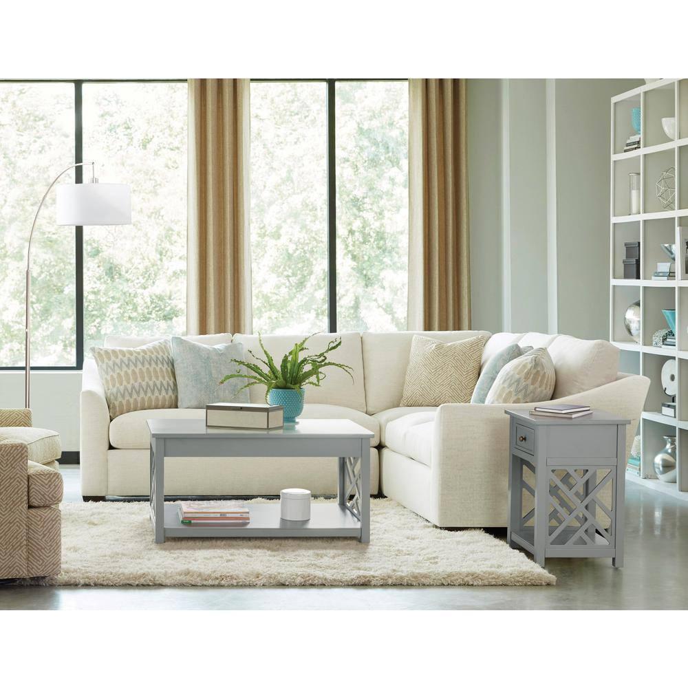 Alaterre Furniture Coventry 36 in. Solid Pine Wood Coffee Table, Traditional to Modern Design Accent Furniture, Gray