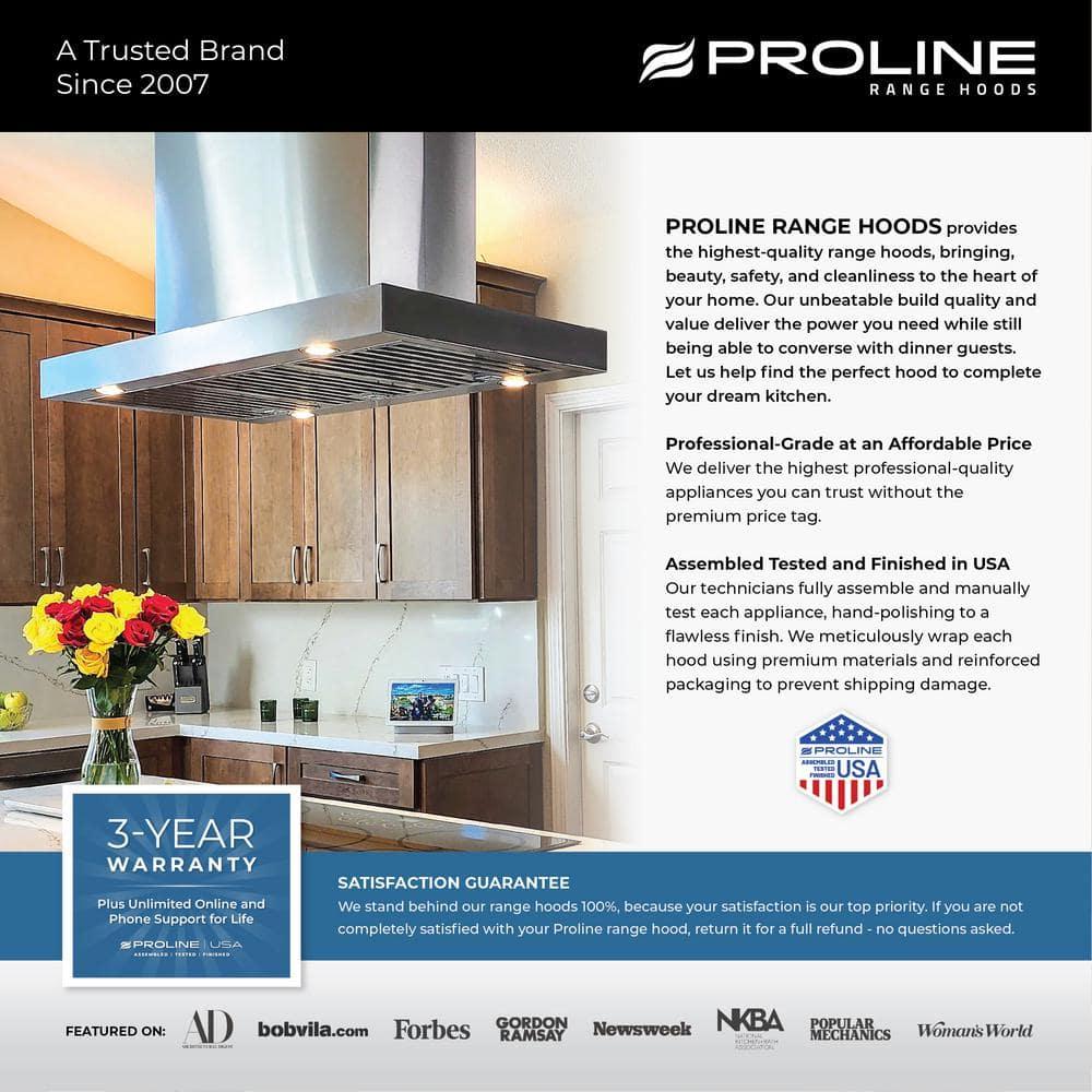 ProLine Range Hoods PROLINE 36" 600 CFM Ducted Under Cabinet Range Hood in Brushed Stainless Steel