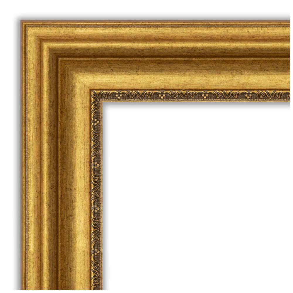 Parlor Gold Rectangular Beveled Bathroom Vanity Mirror
