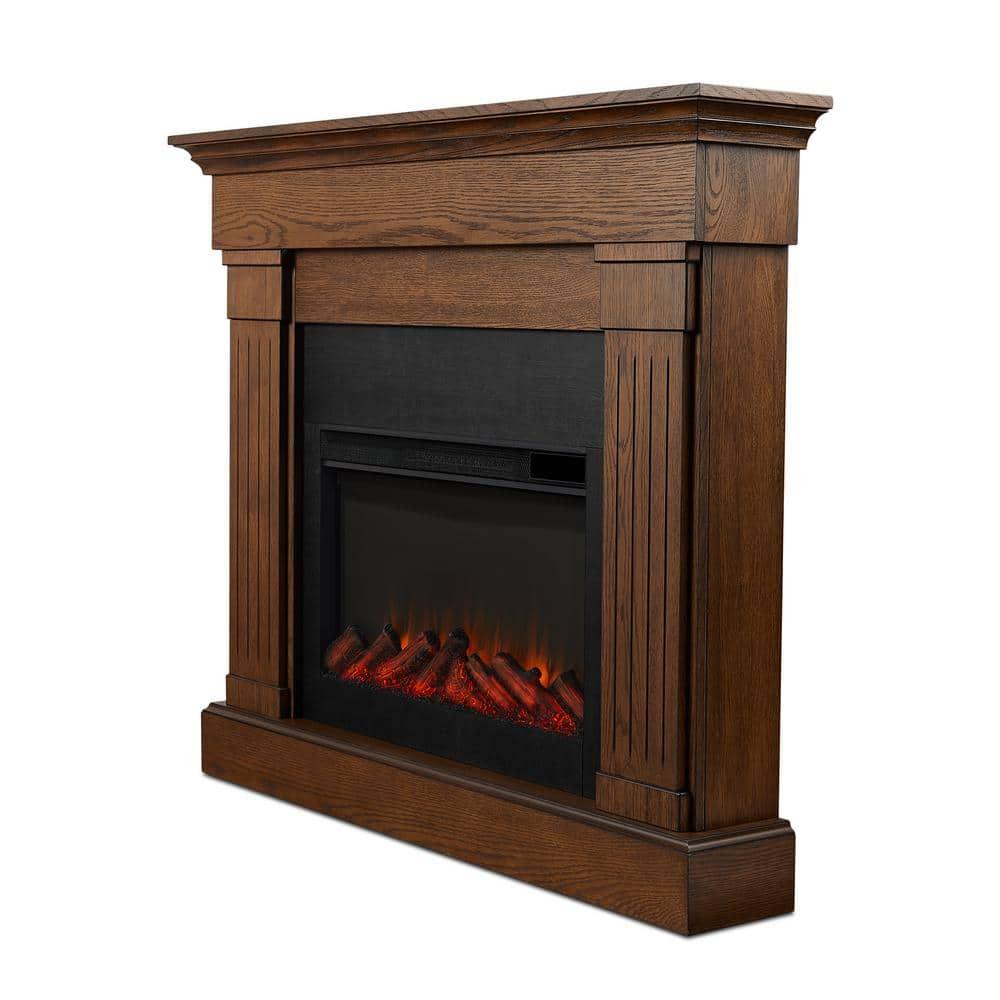 Crawford 48" Slim Electric Fireplace in Black by Real Flame