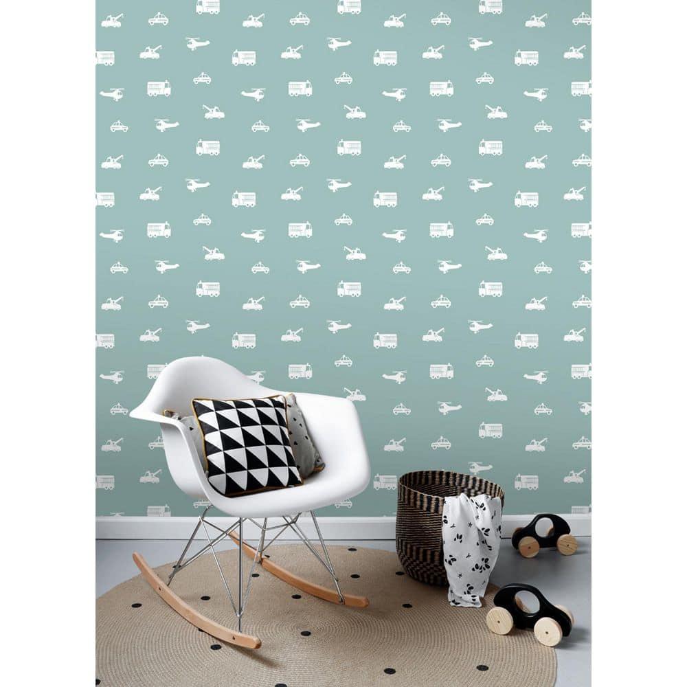 Chesapeake Briony Blue Vehicles Wallpaper, 20.9-in by 33-ft