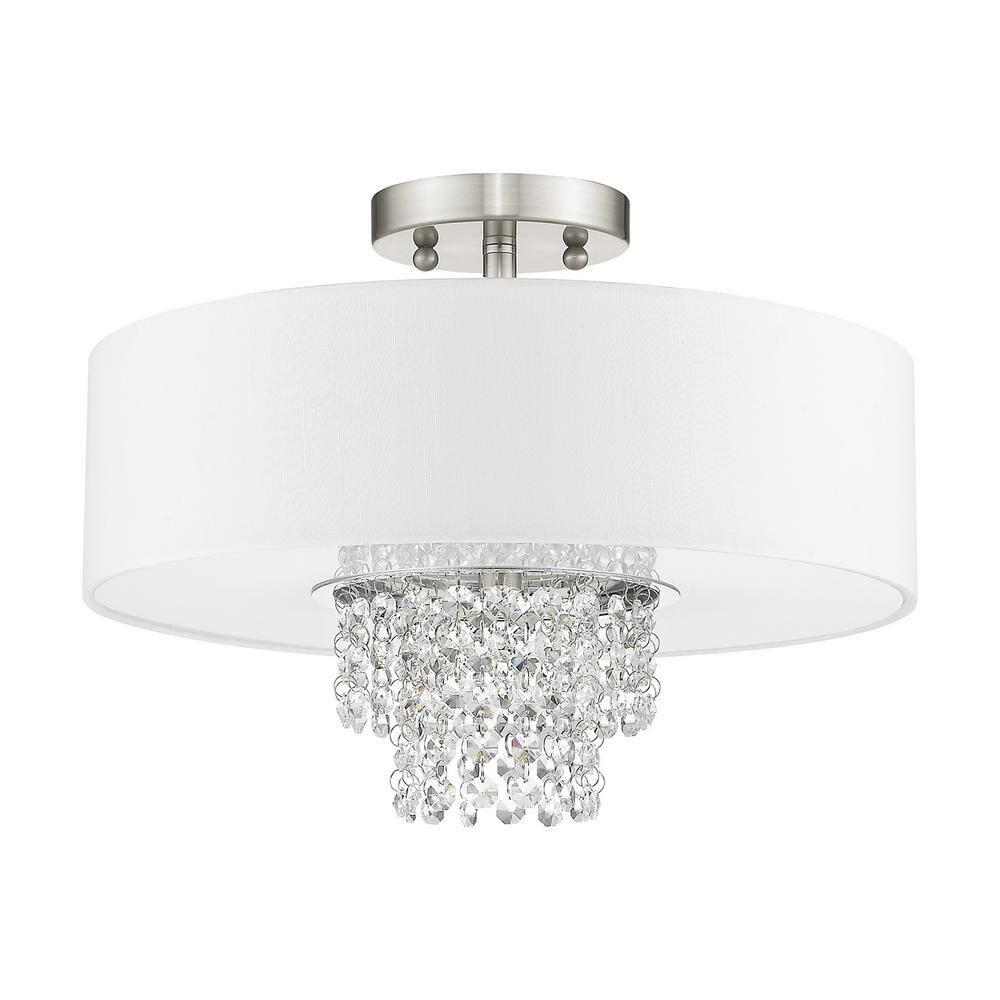Livex Lighting Carlisle 3 - Light Semi-Flush Mount in  Brushed Nickel
