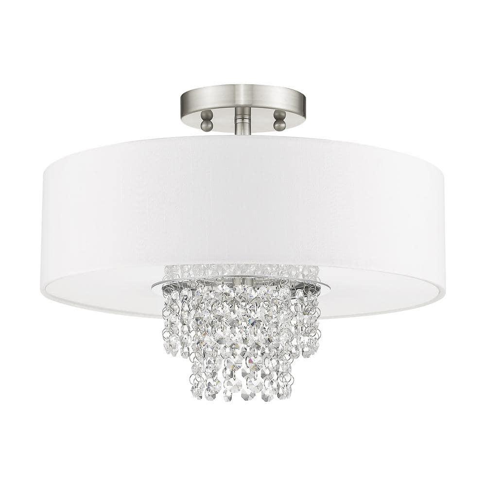 Livex Lighting Carlisle 3 - Light Semi-Flush Mount in  Brushed Nickel