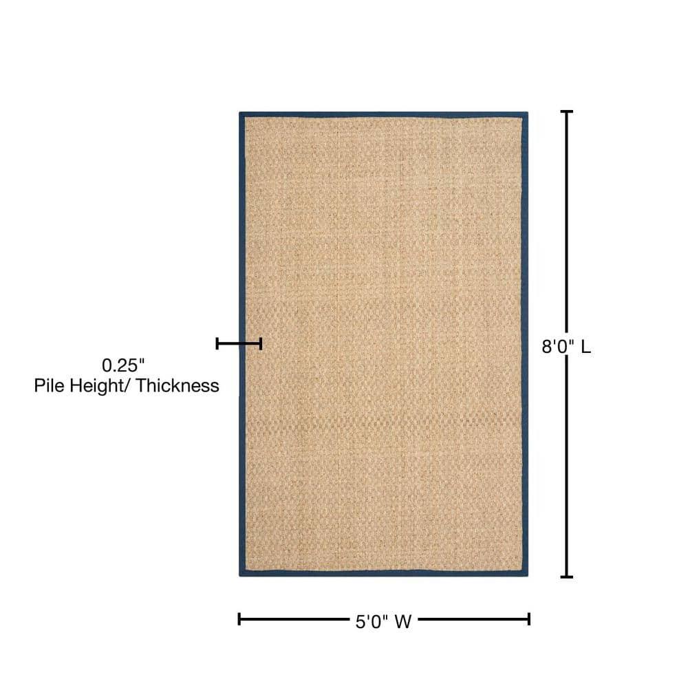 Natural Fiber NF114 Power Loomed Indoor Area Rug - Natural/Blue - 5'x8' - Safavieh.