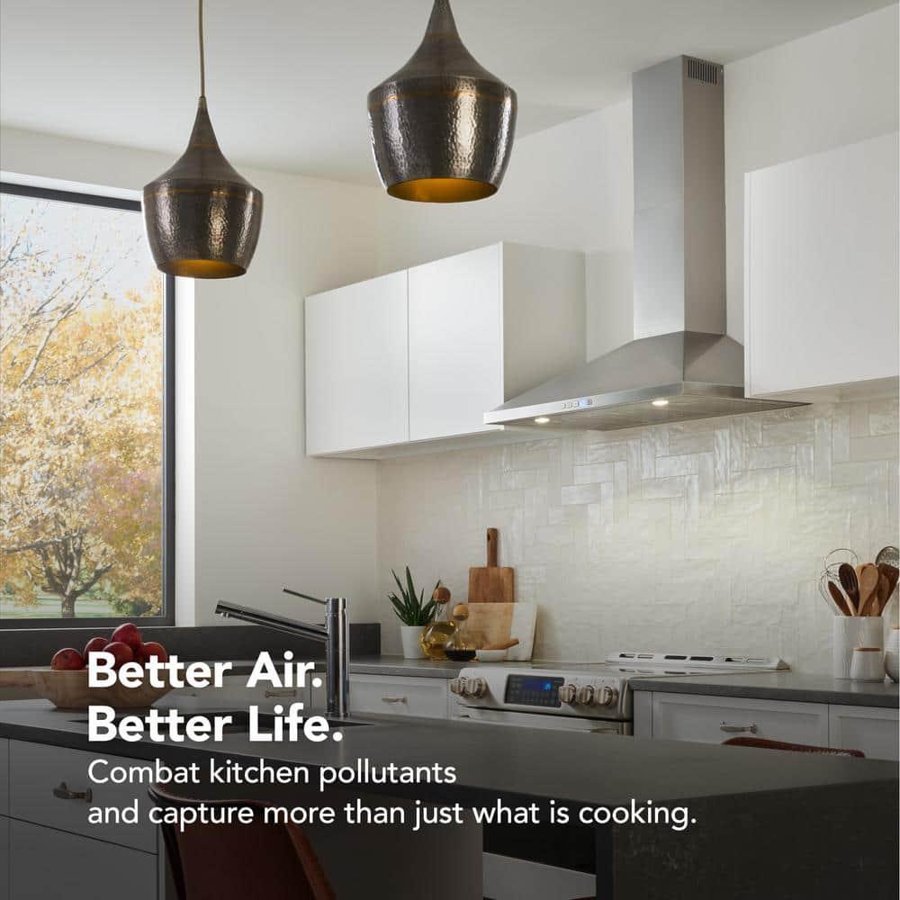 Broan-NuTone BWP1364SS Pyramidal Range LED Lighting Convertiable Wall-Mount Kitchen Chimney Vent Hood, 36-Inch, Stainless Steel