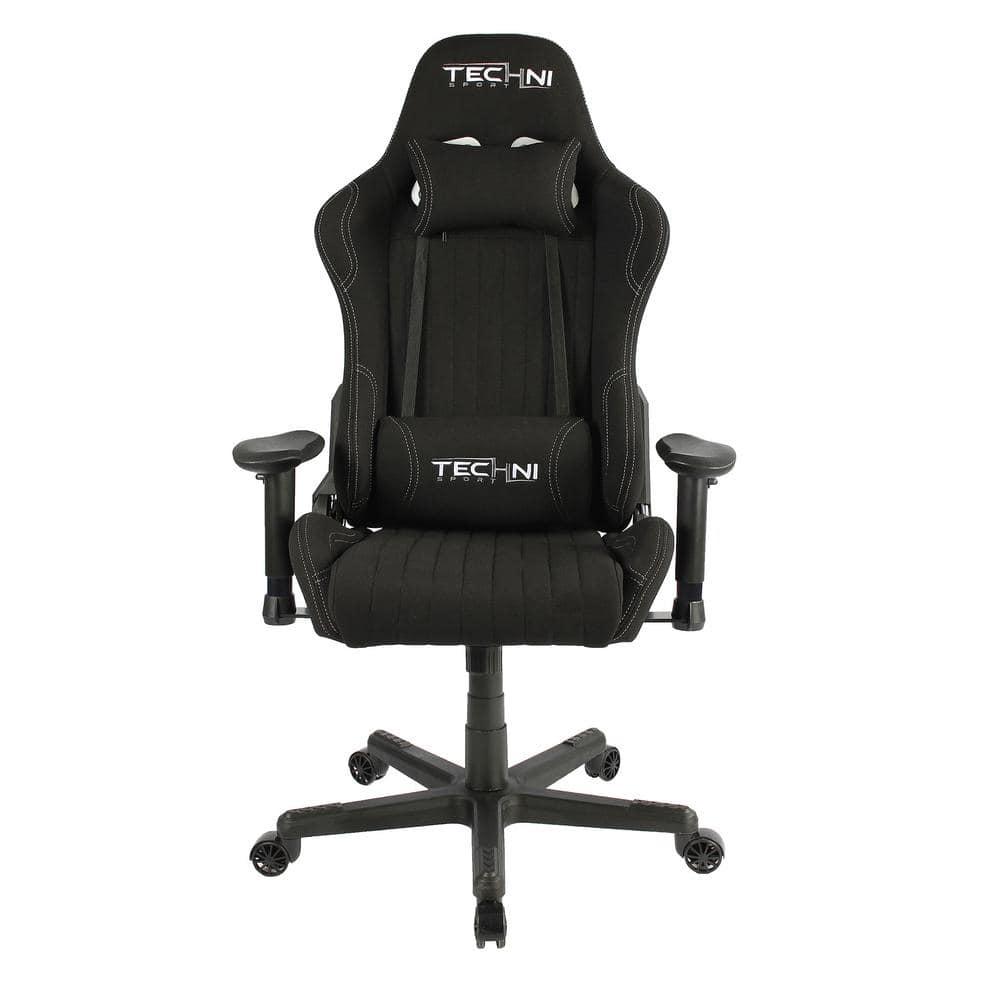 Techni Sport Techni Sport Adjustable Reclining Ergonomic Swiveling PC & Racing Game Chair in Black