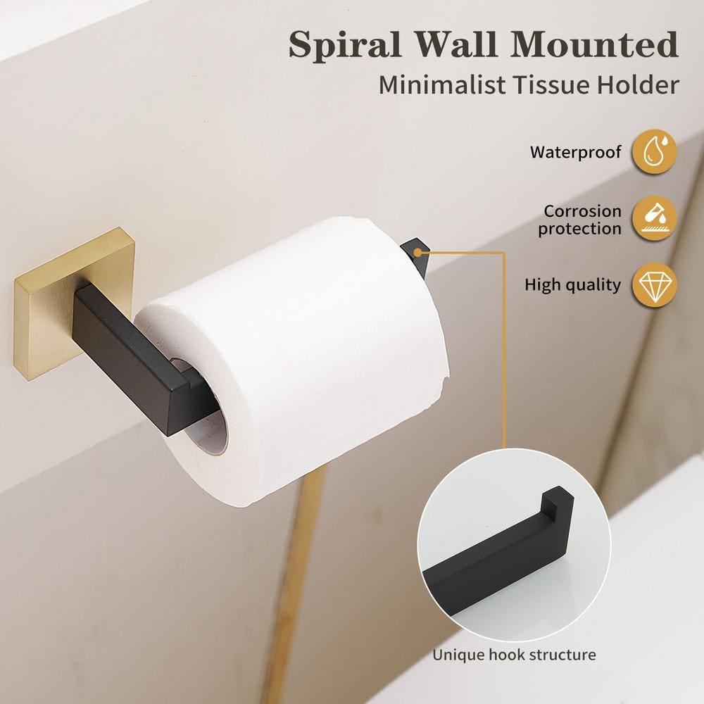 BWE 5-Piece Bath Hardware Set with Double Hooks Towel Ring Toilet Paper Holder and 24 in. Towel Bar