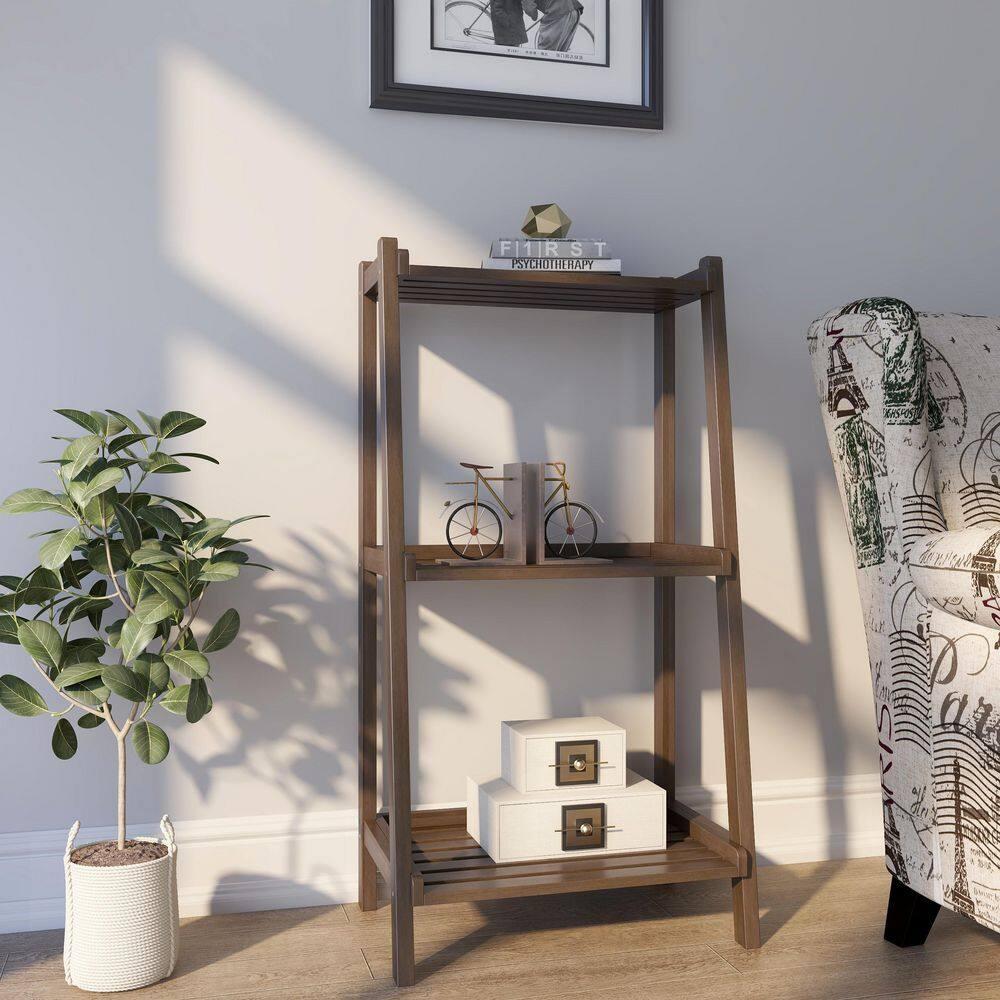 NewRidge Home Solid Wood Dunnsville 3-Tier Ladder Shelf, Bookcase, Display. Color Options.