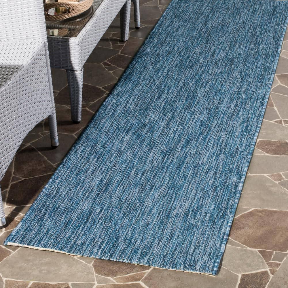 Courtyard CY8520 Power Loomed Indoor and Outdoor Runner Rug - Navy/Navy - 2'3"x12' - Safavieh