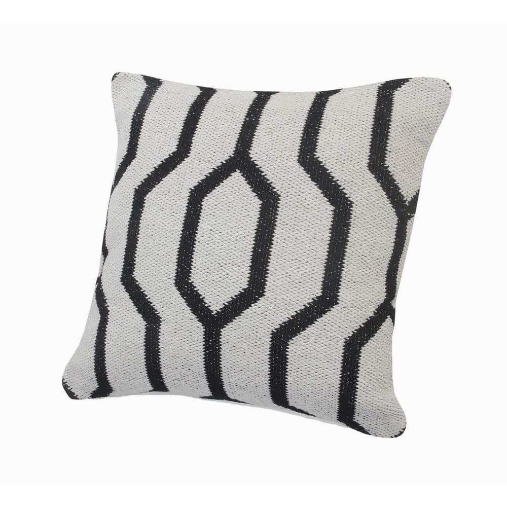 Ox Bay Geometric Throw Pillow, Black, 20 in., Counter per Pack 1