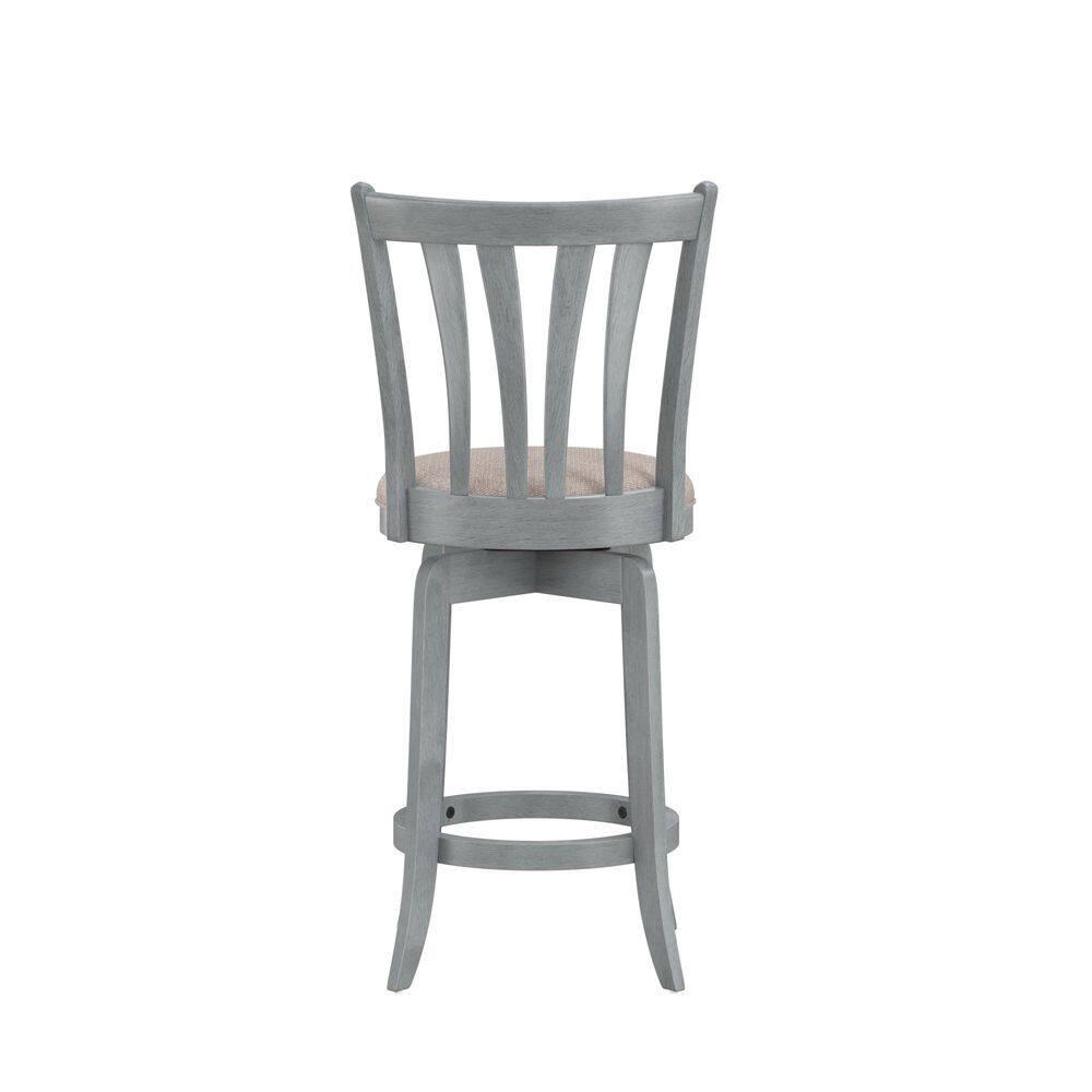 Hillsdale Furniture 25.75" Savana Swivel Counter Height Barstool Blue (Wirebrush)/Cream : Upholstered, Wood Legs, 250lb Capacity