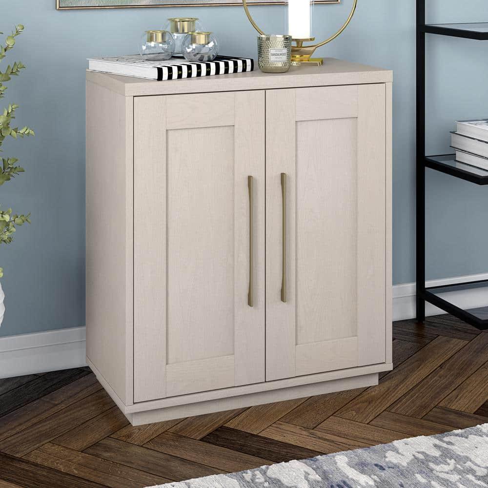 Evelyn&Zoe Tillman 28" Wide Rectangular Accent Cabinet, Alder White